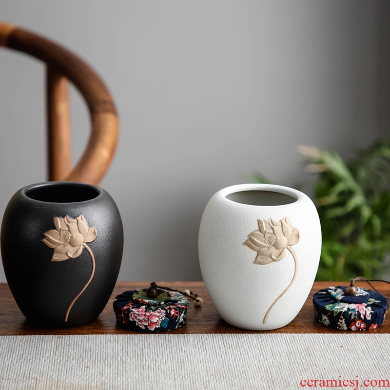 Bo yiu ceramic tea pot size lotus seal pot home tea pu-erh tea thick cork TaoCun tank tea boxes