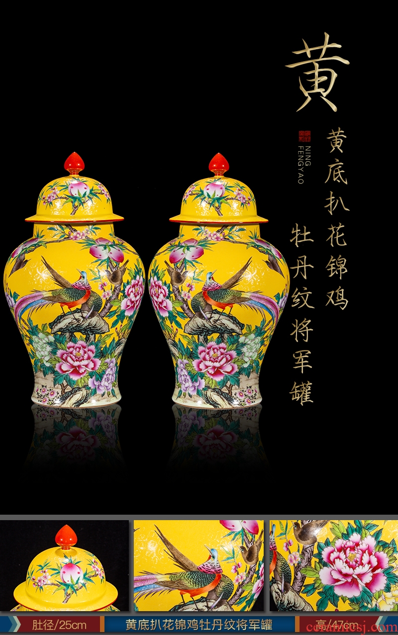 Ning hand-painted archaize sealed kiln jingdezhen ceramic bottle furnishing articles of sitting room color text stroke study Chinese orphan works, 72