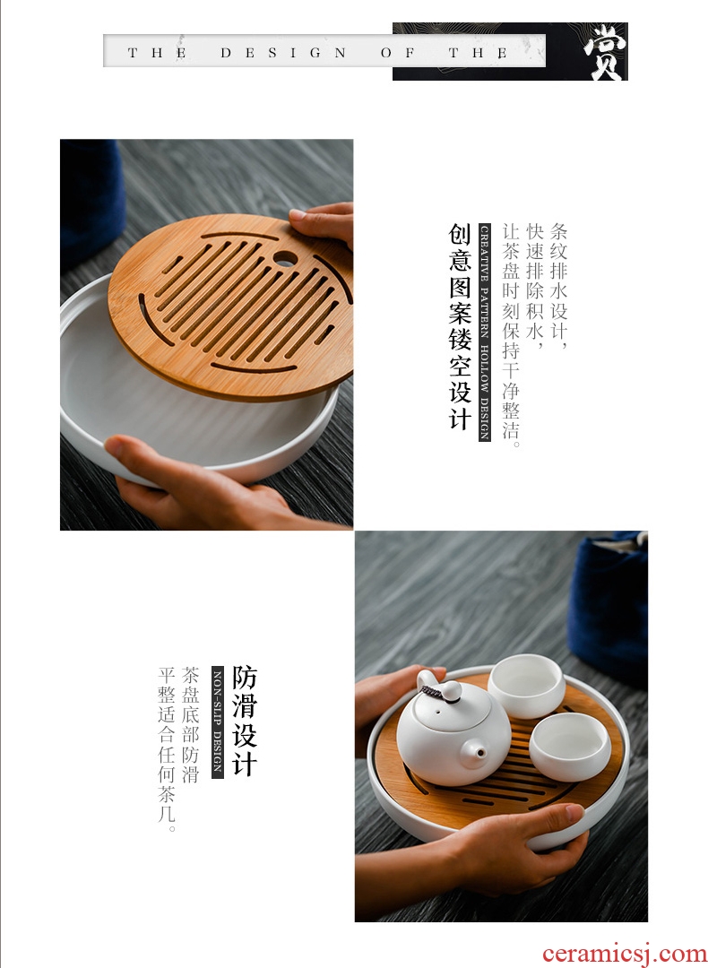 Blower, kung fu tea set home portable travel a pot of two cups of combination cups dish of jingdezhen ceramic teapot