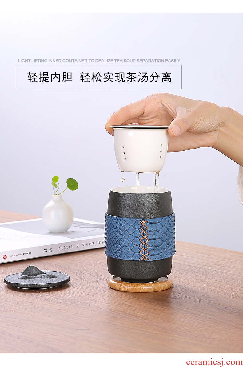 Japanese ceramic crack cup "bag type separation receive a home office travel outdoor tea sets tea tea cup