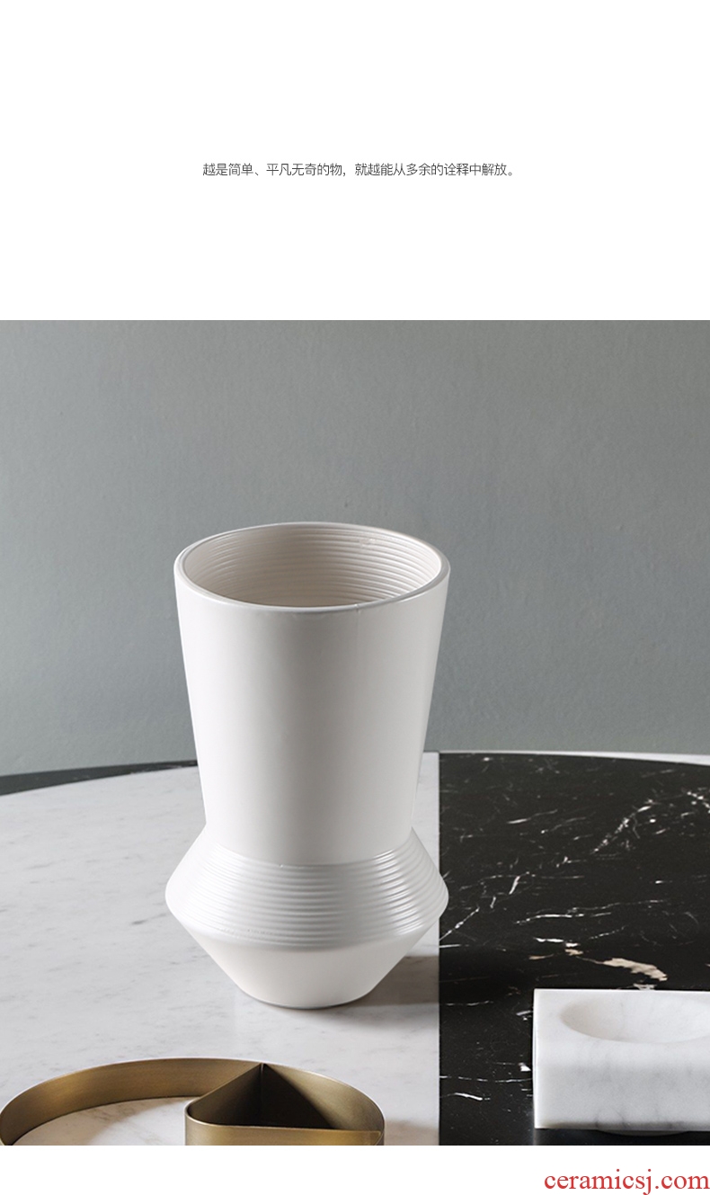 BEST WEST creative black and white ceramic vase furnishing articles living room table dry flower vase decoration decoration