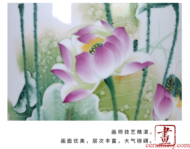 Jingdezhen porcelain of large vases, ceramic furnishing articles hand-painted flower arranging large new Chinese wax gourd bottle decoration decoration
