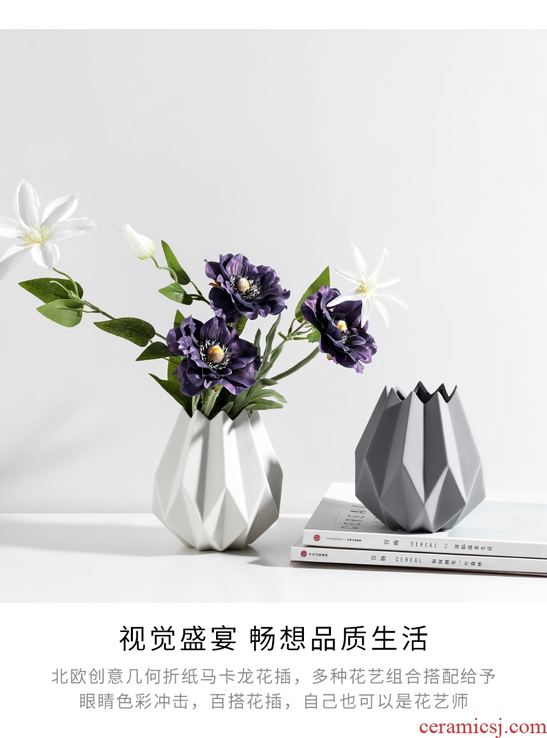The Nordic ins wind ceramic furnishing articles sitting room porch table vase vase dried flower decoration home decoration