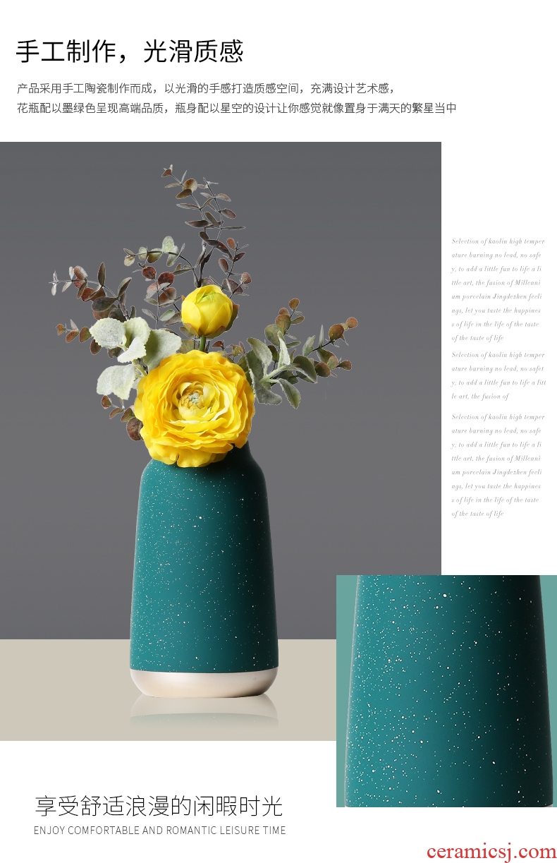 Vase furnishing articles sitting room flower arranging the Nordic ceramic household act the role ofing is tasted decorate the room TV cabinet desk dried flowers 砙 porch