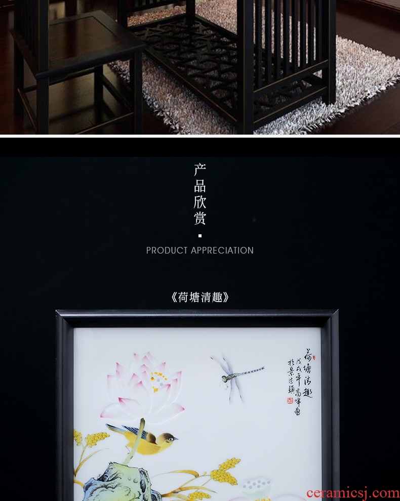 Hand-painted jingdezhen ceramics knife clay furnishing articles new Chinese style manual luminous table flower and-bird painting decorative arts and crafts