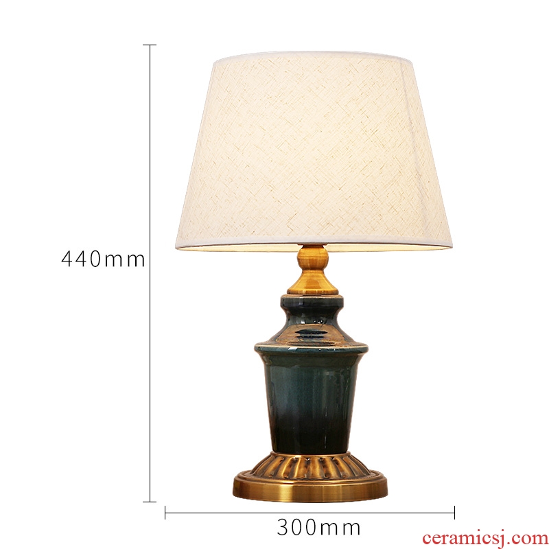 Married married the desk lamp of bedroom the head of a bed lamp American creative living room lamp light the luxury of ceramic cloth art adornment lamps and lanterns