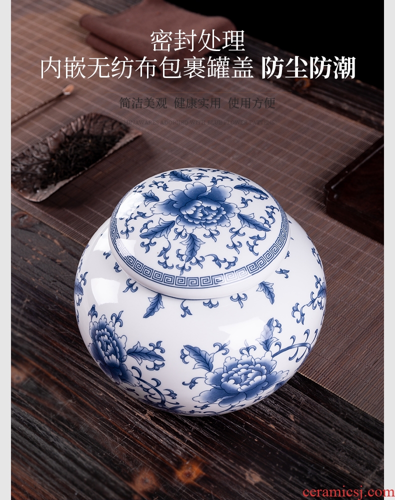 Blower, caddy ceramic seal pot jingdezhen domestic large pu 'er tea box POTS and POTS