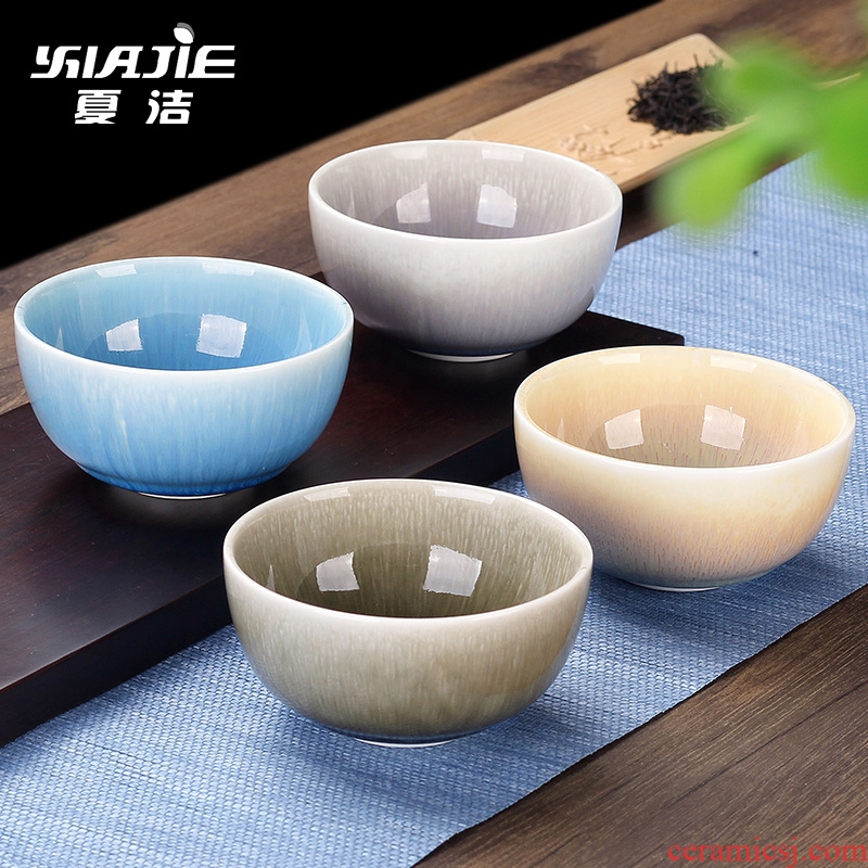 Xia Jiejian lamp that kung fu tea cups ceramic tea set Japanese hat to tea cup of the master cup single sample tea cup temmoku