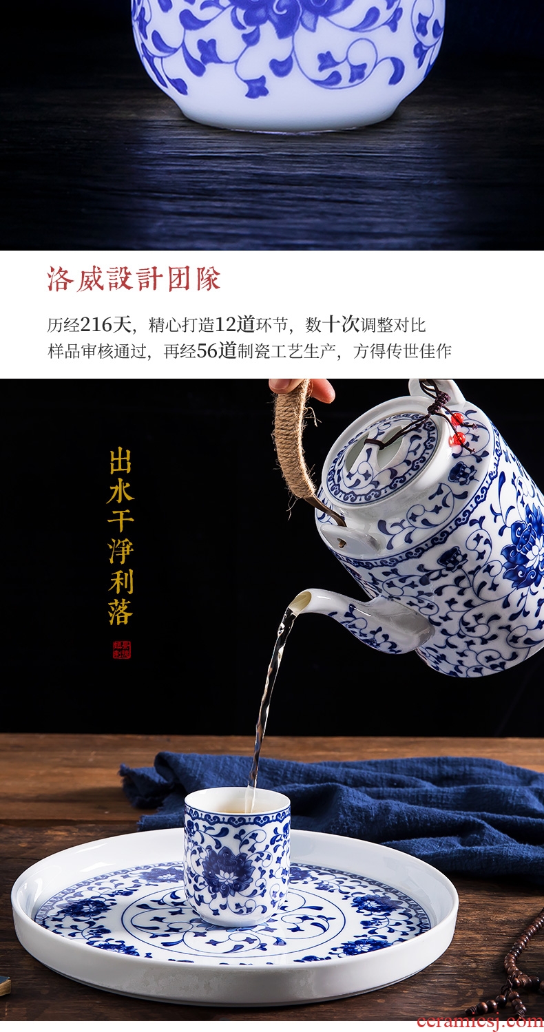 Jingdezhen ceramic teapot cool household girder kettle pot teapot high-capacity old large cold suit kettle