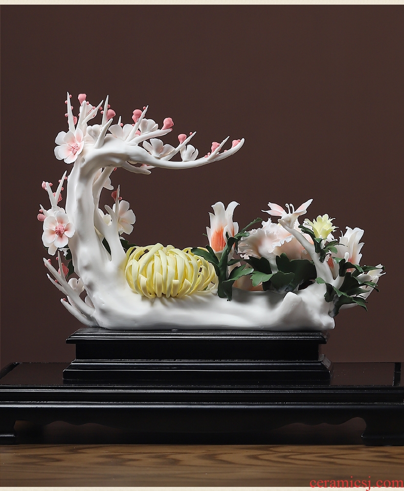Oriental soil new Chinese style ceramic flower place to live in the sitting room porch manual art decoration/bloom of the four seasons