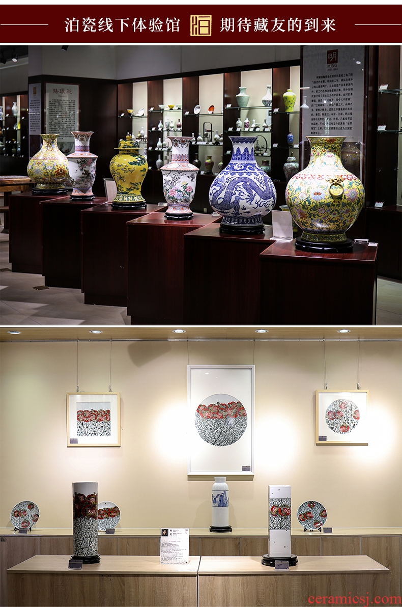 Jingdezhen ceramics of large vases, new Chinese style villa hotel hall opening custom office decoration