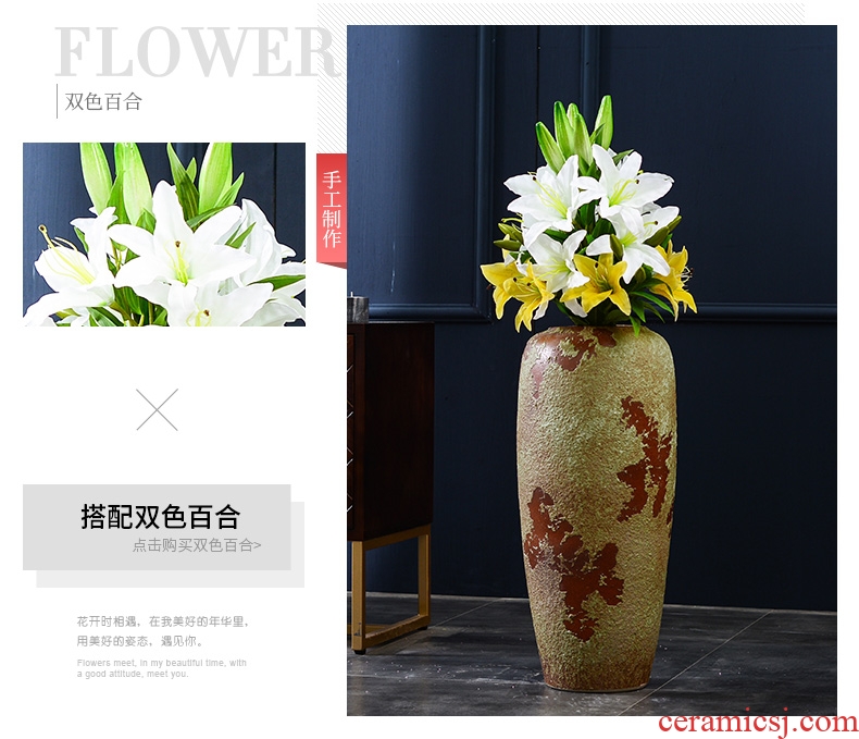 Lou qiao jingdezhen large sitting room of large vase do old flower arranging porcelain clay furnishing articles archaize style restoring ancient ways