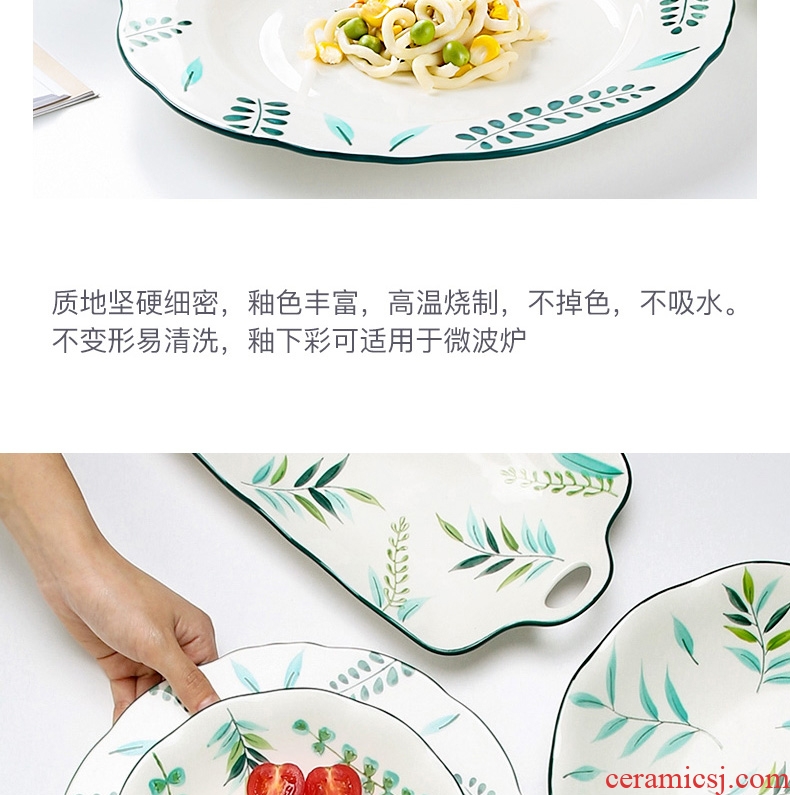 Under glaze color porcelain dish dish dish creative household ceramic bowl bowl web celebrity tableware suit asakusa for breakfast