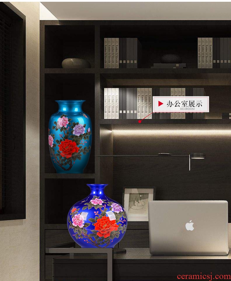 Jingdezhen ceramics flower arrangement in modern Chinese style household sitting room porch TV ark adornment bedroom vase furnishing articles