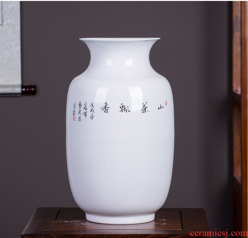 Famous master of jingdezhen ceramics hand-painted vases, sitting room of Chinese style household adornment furnishing articles present office