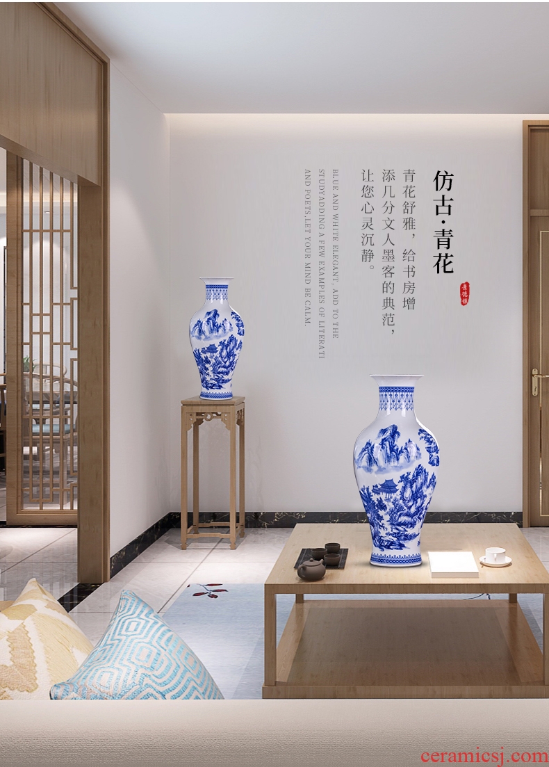 Jingdezhen ceramics vases, antique blue and white porcelain flower arranging new sitting room of Chinese style household act the role ofing is tasted furnishing articles TV ark