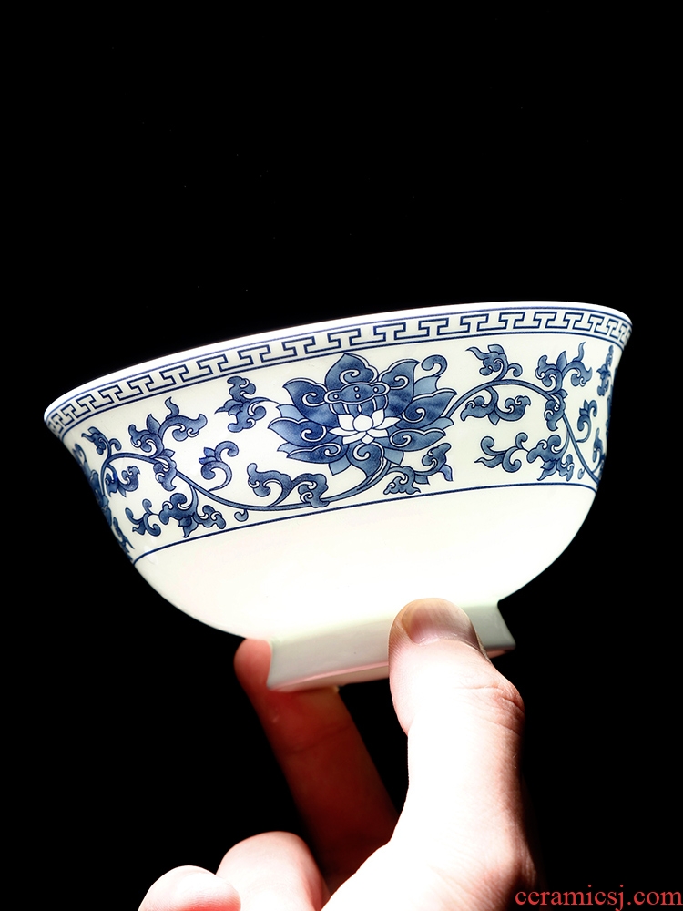 The dishes suit household jingdezhen ceramic bone China tableware suit Chinese blue and white porcelain bowls bowl dish bowl chopsticks combination