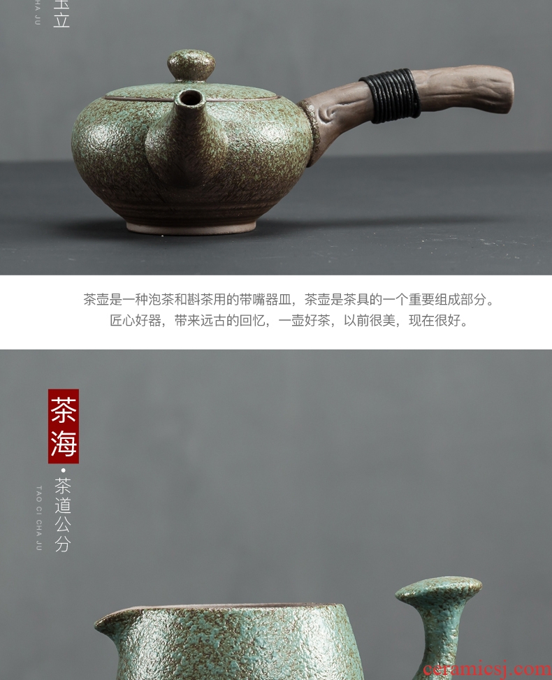 High-grade coarse ceramic tea set tea tray Japanese household contracted creative jingdezhen ceramic cups of a complete set of the teapot