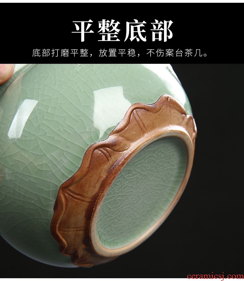 Hong bo acura elder brother kiln sealing caddy household gourd tea pot store content box creative ceramic tea set packing box