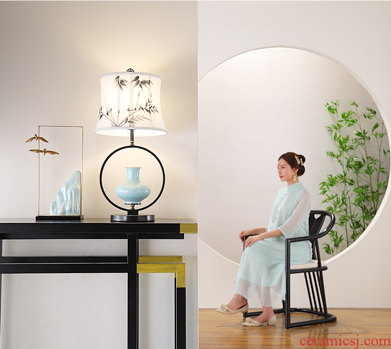 Lamp is acted the role of form a complete set of new Chinese ceramic desktop furnishing articles furnishing articles landscape all of contemporary and contracted copper art ornaments