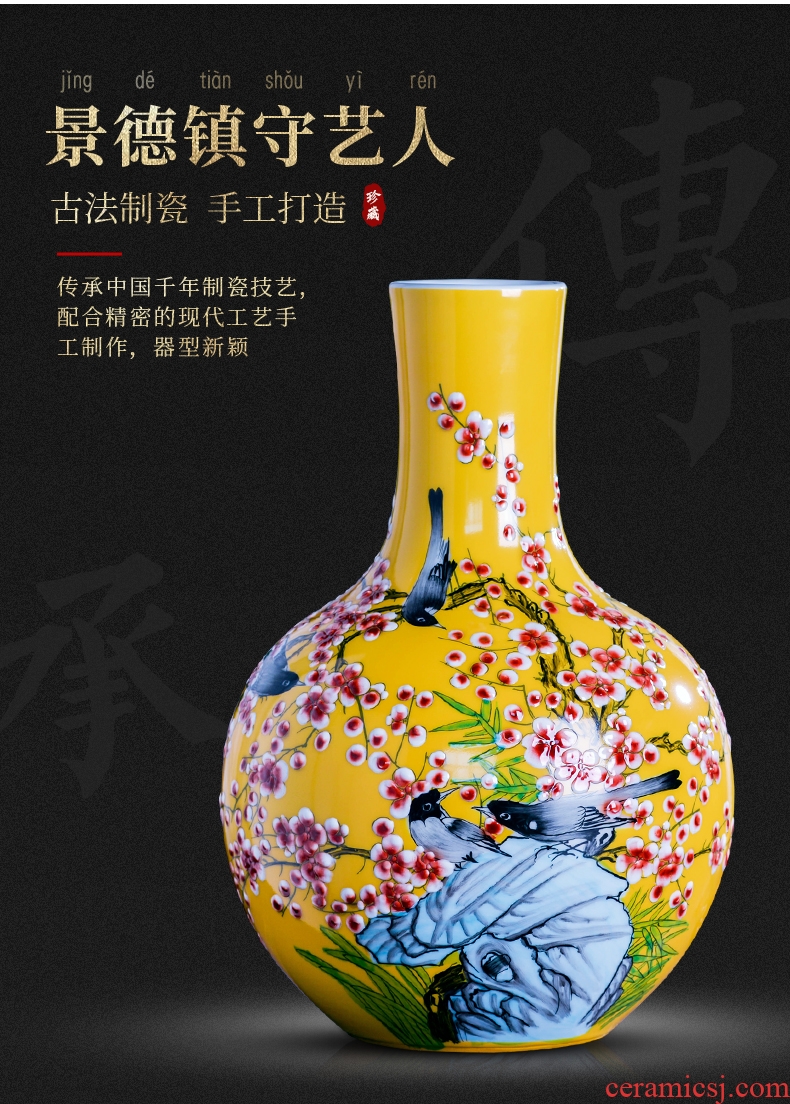 Jingdezhen ceramics vases, flower arrangement sitting room porch decoration of Chinese style household TV ark place wedding gift