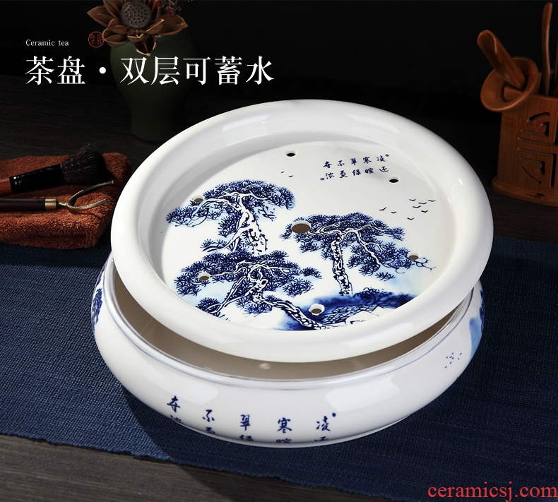 DH kung fu tea sets tea tea tray household contracted and contemporary jingdezhen ceramics is increasing in the teapot tea office
