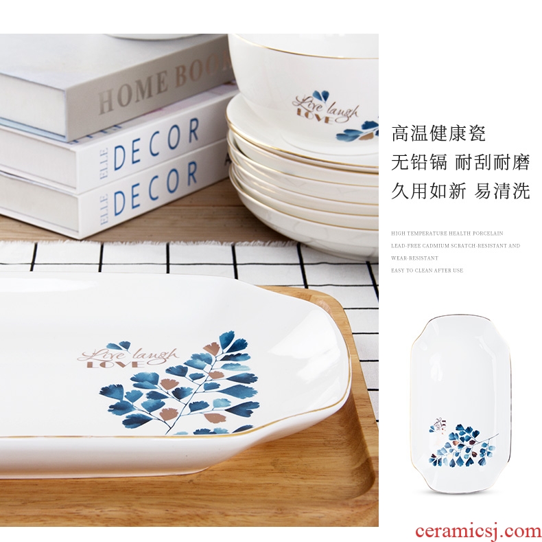 Ceramic plates home dishes dishes creative new fish dish of jingdezhen porcelain tableware Nordic dinner plates