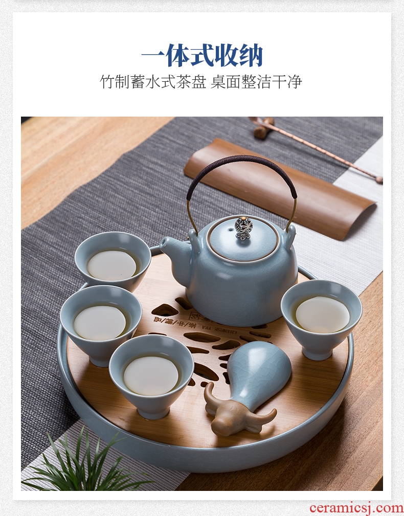 Portable travel tea set your kiln kung fu suit household contracted and contemporary jingdezhen ceramics cup teapot tea tray