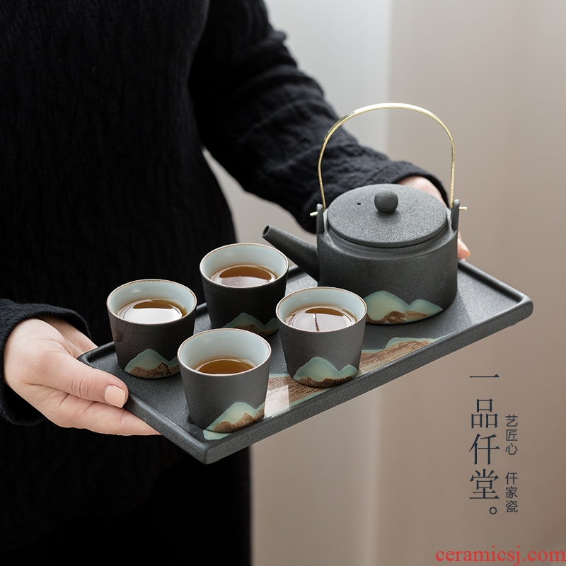 Yipin thousand hall tea service office suit household contracted sitting room teapot teacup tea ceramic kung fu tea set