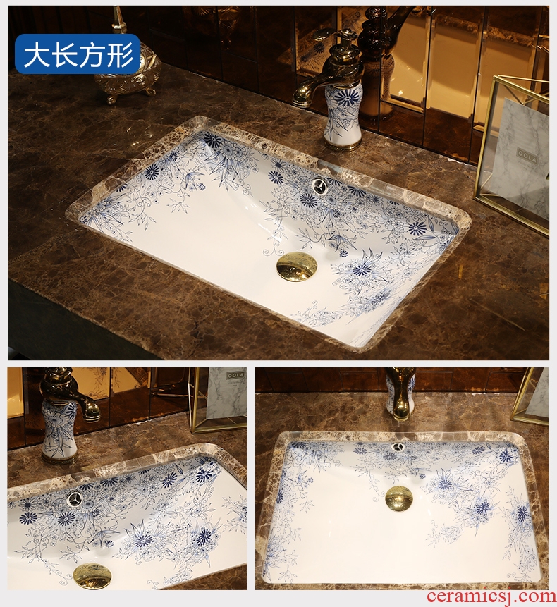 Gold cellnique undercounter square ceramic lavabo embedded lavatory small size toilet basin basin
