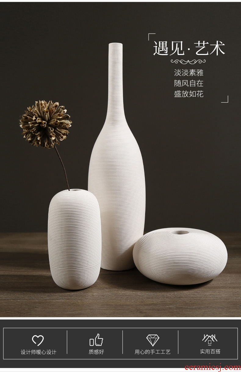 Q13 creative contemporary and contracted household ceramic flower vases furnishing articles table sitting room adornment dried flower decoration