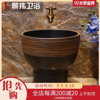 JingWei retro art antique ceramic mop pool towing basin large balcony wash mop pool bathroom home land