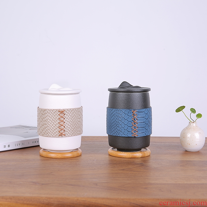 Japanese ceramic crack cup "bag type separation receive a home office travel outdoor tea sets tea tea cup