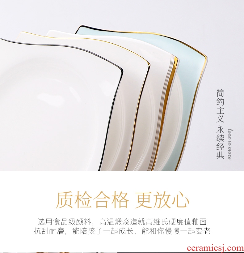 Bone bowls phnom penh dish suit household jingdezhen ceramic tableware nine European contracted bowl plate combination ice month