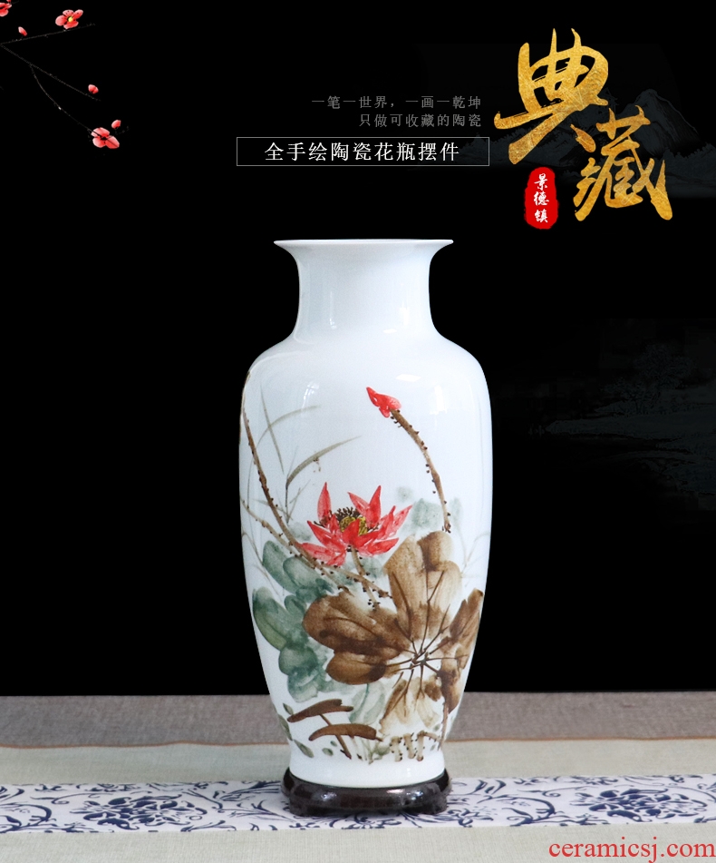 Chinese jingdezhen hand-painted ceramics vase furnishing articles dried flower arranging flowers home sitting room adornment handmade crafts