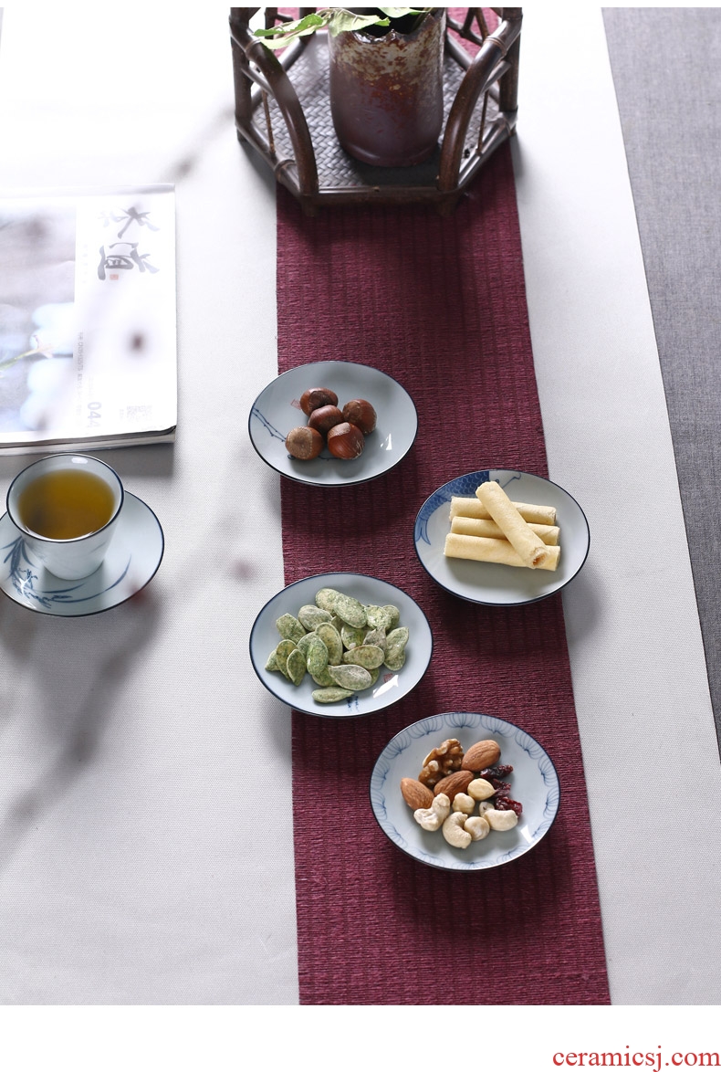 Drink to jingdezhen hand-painted teacup pad of blue and white porcelain ceramic cup spare parts for Japanese insulation pad tea cups