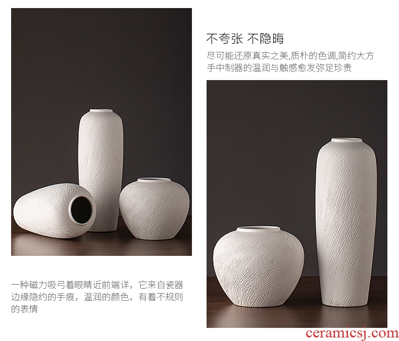 New Nordic jingdezhen ceramic vase contemporary and contracted dried flower arranging flowers sitting room adornment is placed white POTS