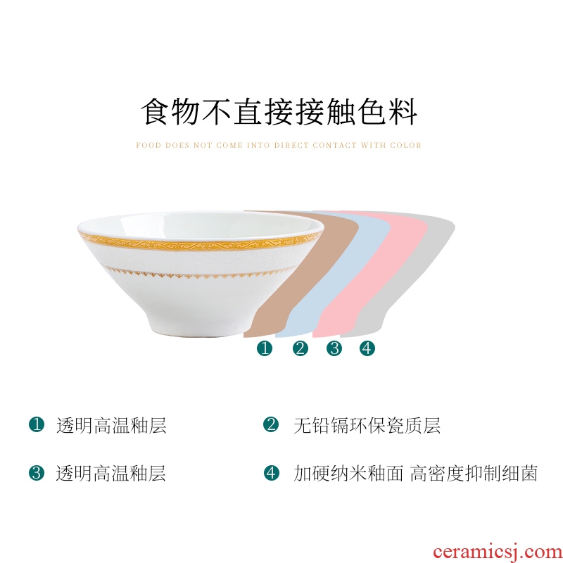 Dishes suit creative household single rice bowls jingdezhen ceramic bowl contracted Europe type phnom penh bone porcelain tableware