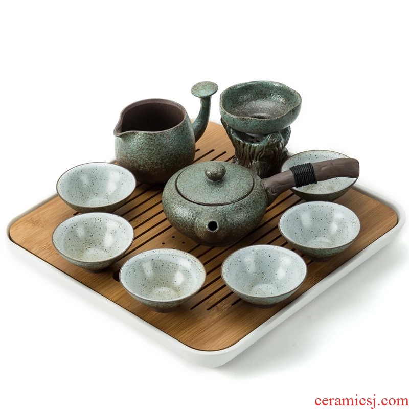 High-grade coarse ceramic tea set tea tray Japanese household contracted creative jingdezhen ceramic cups of a complete set of the teapot