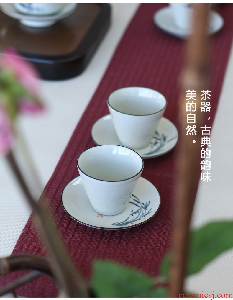 Drink to jingdezhen hand-painted teacup pad of blue and white porcelain ceramic cup spare parts for Japanese insulation pad tea cups