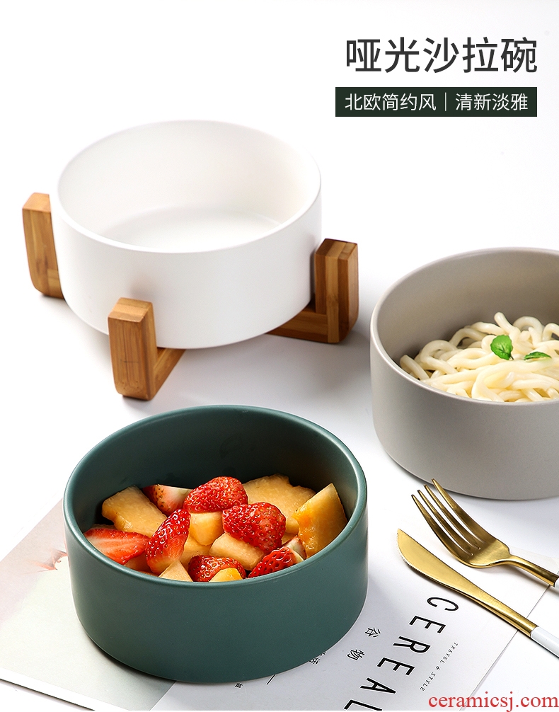 Nordic ceramic salad bowl, creative household contracted web celebrity ins tableware and the single large rainbow noodle bowl bowl soup bowl