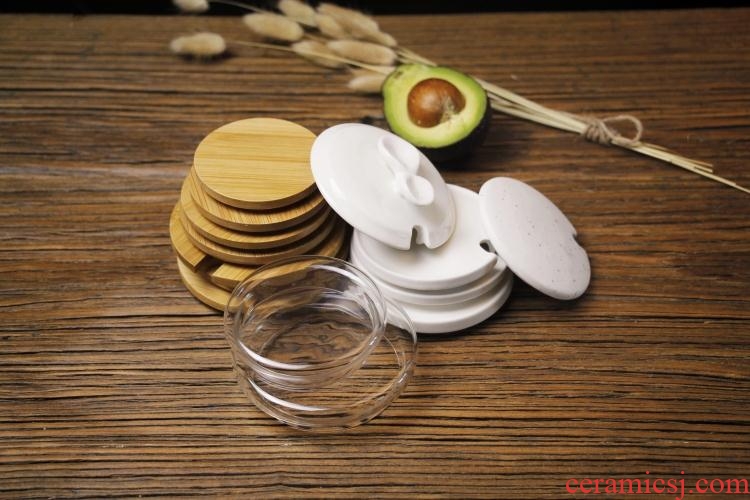 General mark cup lid thicken water bamboo lid cover glass lid large ceramic cups cover wood stamped with the grommet