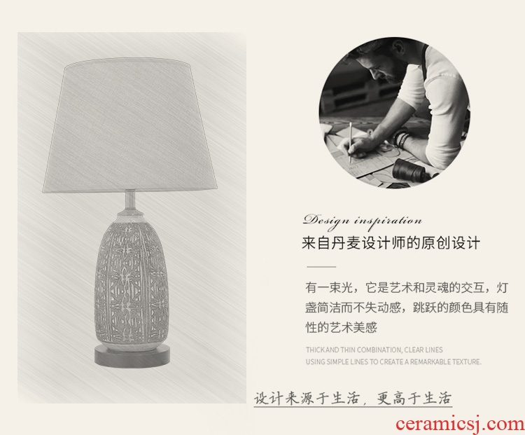 American modern ceramic lamp bedroom berth lamp decoration to the hotel the sitting room of Europe type restoring ancient ways of new Chinese style lamps and lanterns of home stay facility