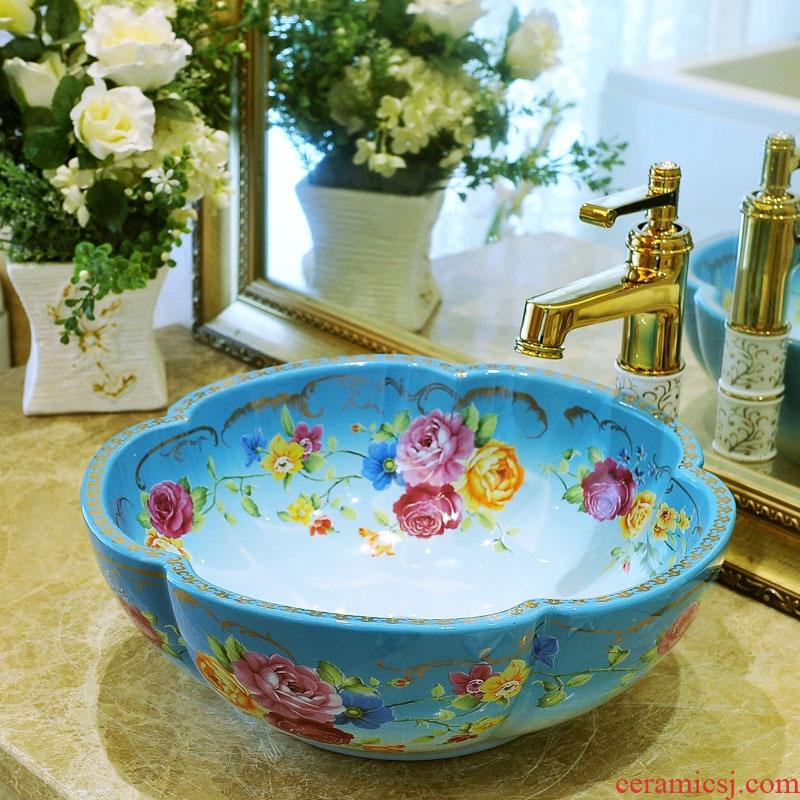 Package mail petals jingdezhen art basin modelling lavatory washbasins stage basin & ndash; Blossoming flowers