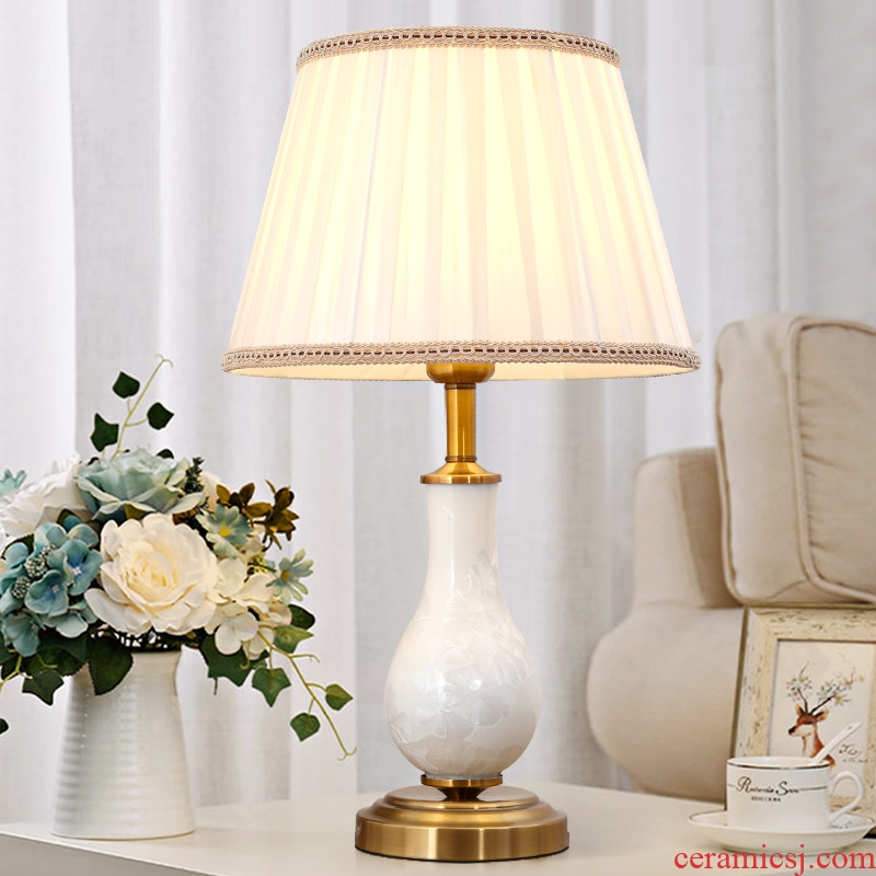 American household contracted ceramic desk lamp of bedroom the head of a bed romantic warmth creative fashion sitting room decorate the study desk lamp