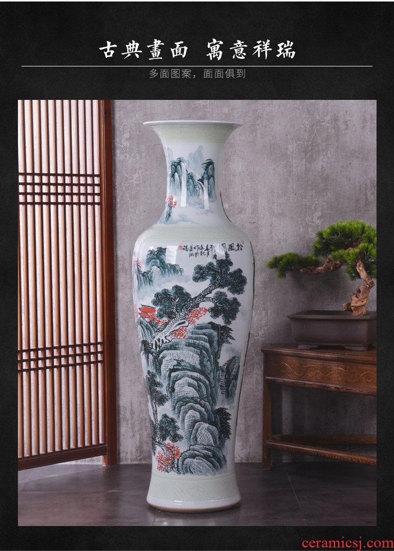 Jingdezhen ceramics of large vases, new Chinese style villa hotel hall opening custom office decoration