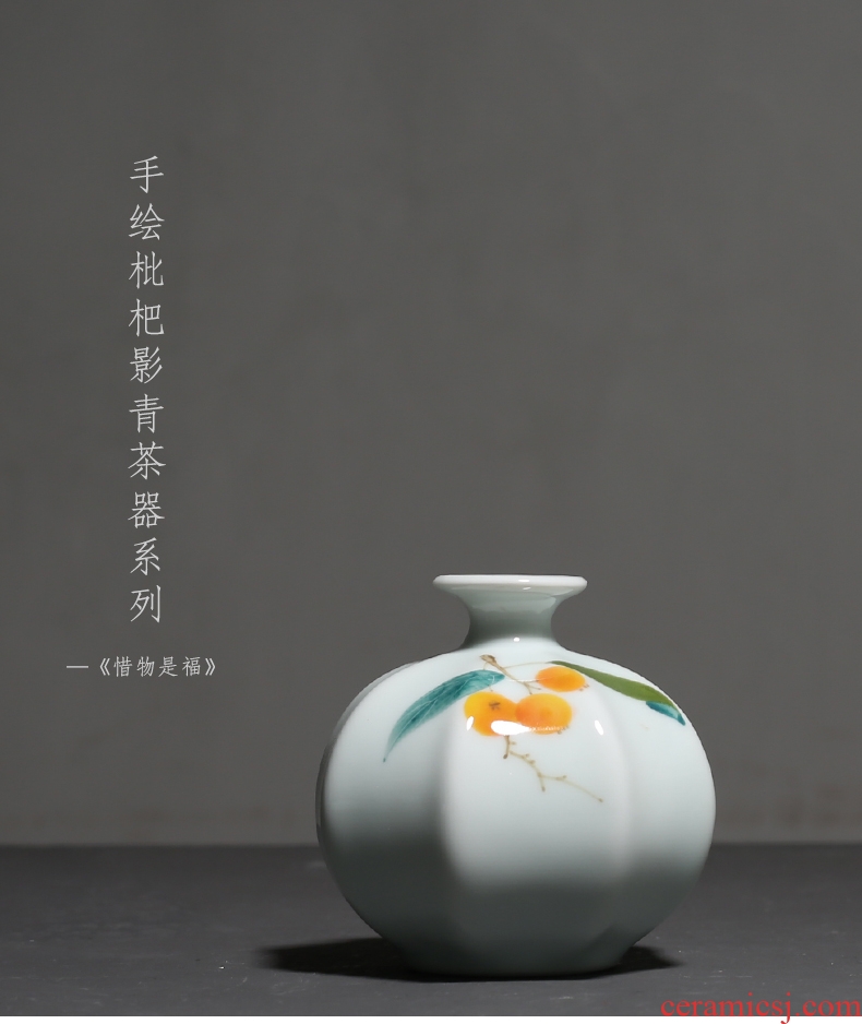 YanXiang fang celadon flowers inserted hand-painted ceramic loquat flower bottles household act the role ofing is tasted furnishing articles fashionable flower implement