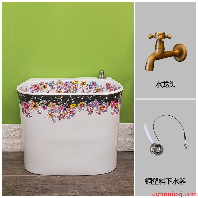 Spring rain automatic washing mop mop mop pool ceramic household water pool balcony floor toilet basin trumpet