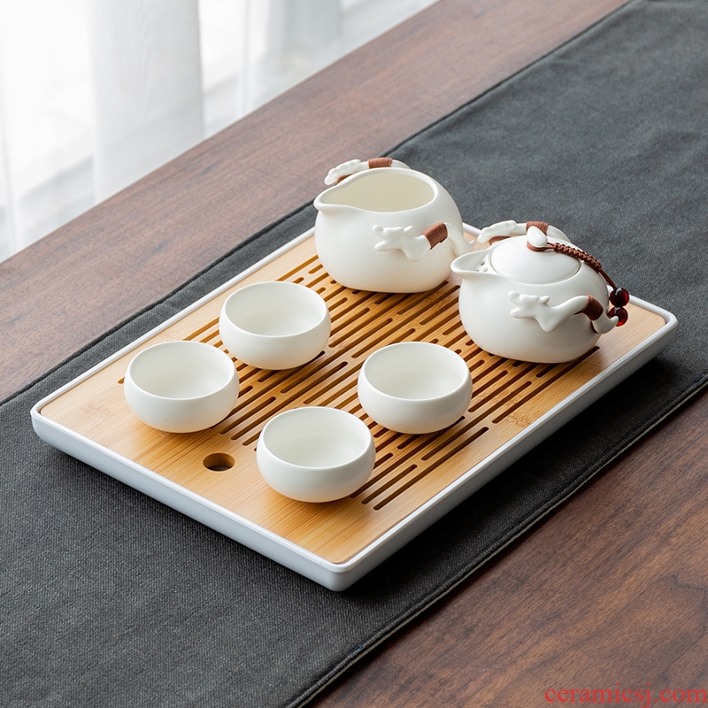 Chen xiang Japanese tea tea set suit household contracted office modern small ceramic kung fu tea tea tea tray