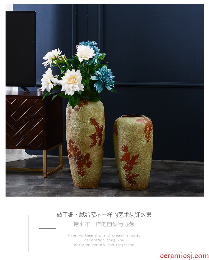 Lou qiao jingdezhen large sitting room of large vase do old flower arranging porcelain clay furnishing articles archaize style restoring ancient ways